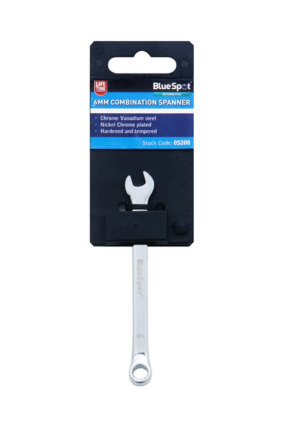 BlueSpot 6mm Fully Polished Chrome Vanadium Spanner 05200