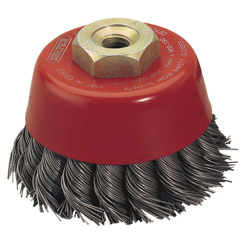 Draper Twist Knot Wire Cup Brush, 60mm, M10 DRA-52630