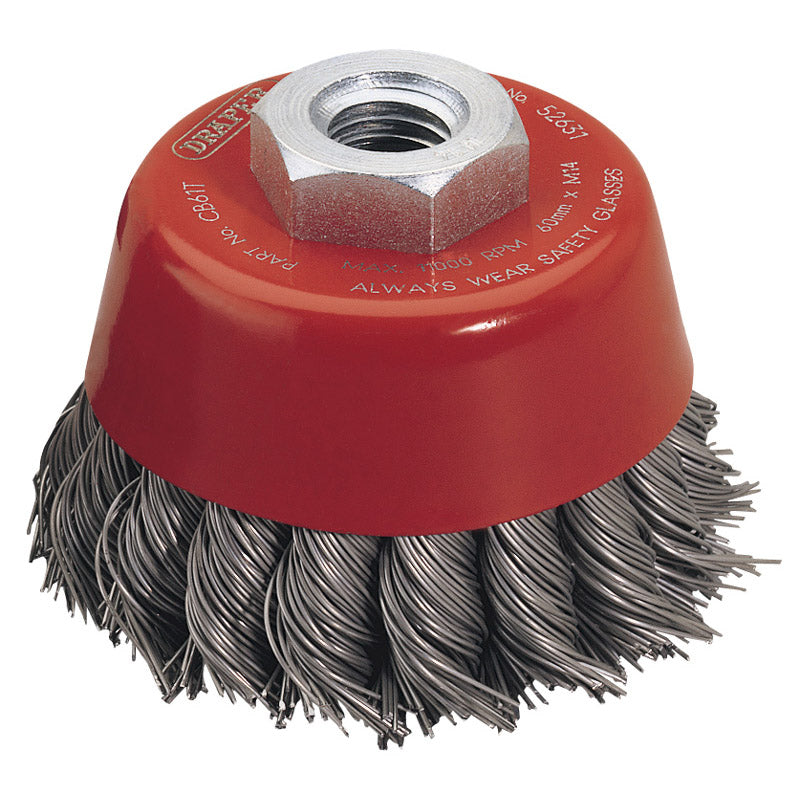 Draper Expert Twist Knot Wire Cup Brush, 60mm, M14 DRA-52631