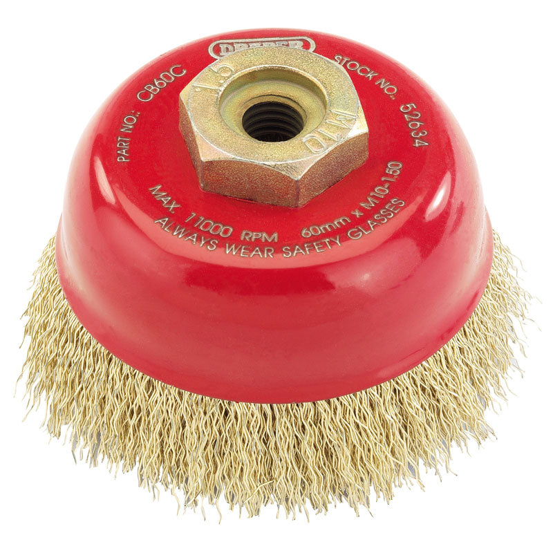 Draper Crimped Wire Cup Brush, 60mm, M10 DRA-52634