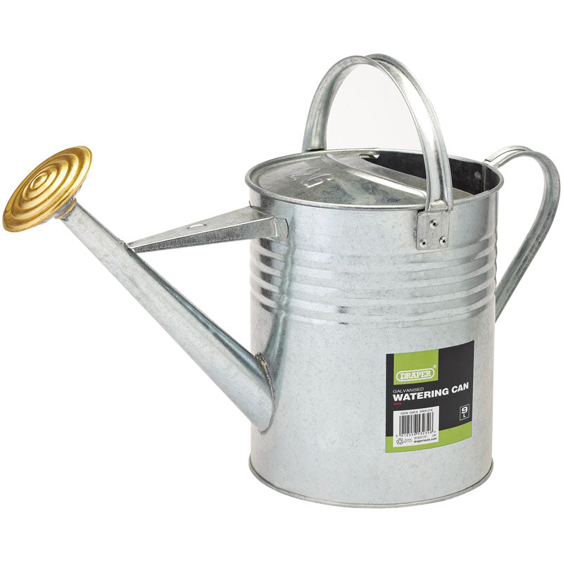 Draper Galvanised Watering Can, 9L DRA-53234