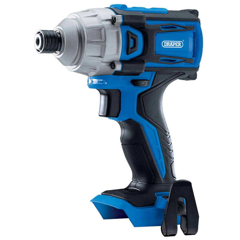 Draper D20 20V Brushless Impact Driver, 1/4" Hex., 180Nm (Sold Bare) DRA-55375