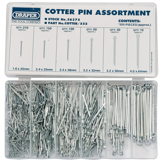 Draper Split Pin Assortment (555 Piece) DRA-56375