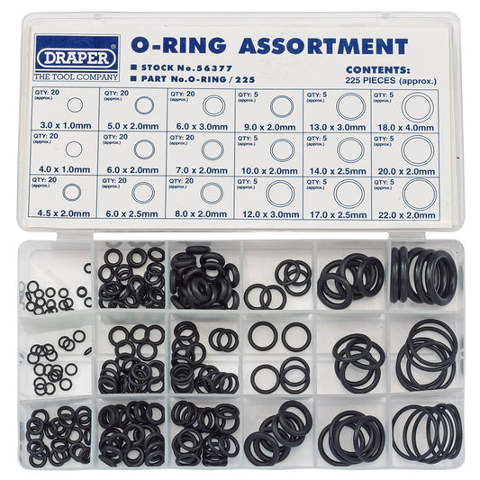 Draper O-Ring Assortment (225 Piece) DRA-56377