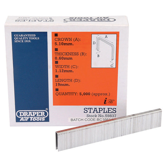 Draper Staple, 19mm (5000) DRA-59837