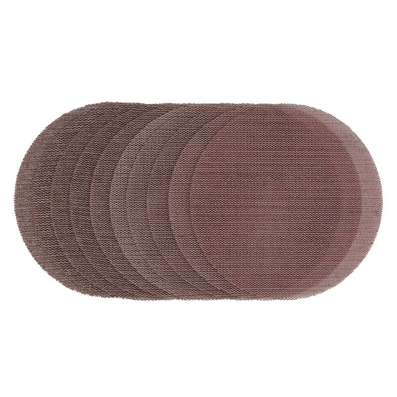 Draper Mesh Sanding Discs, 125mm, Assorted Grit - 80G, 120G, 180G, 240G (Pack of 10) DRA-60608