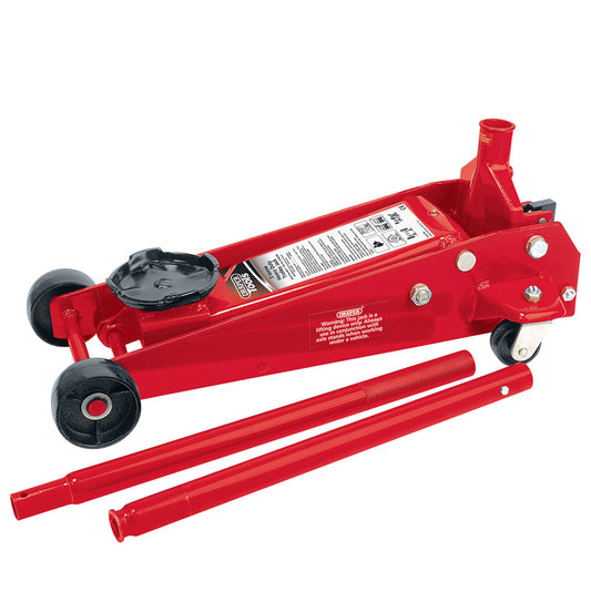 Draper Heavy Duty Garage Trolley Jack, 3 Tonne, Red DRA-60977