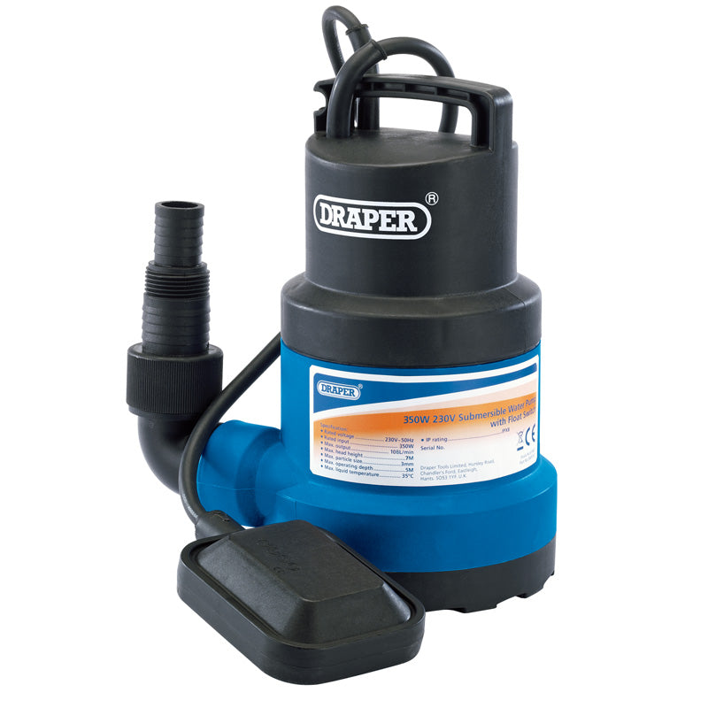 Draper Submersible Water Pump with Float Switch, 108L/Min, 350W DRA-61668