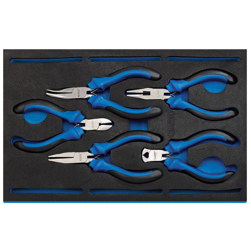 Draper Precision Plier Set in 1/4 Drawer EVA Insert Tray (5 Piece) DRA-63215