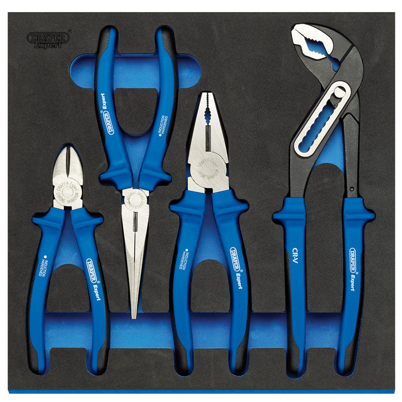 Draper Heavy Duty Plier Set in 1/2 Drawer EVA Insert Tray (4 Piece) DRA-63263