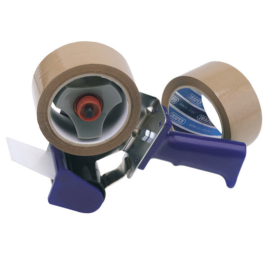 Draper Hand-Held Packing Security Tape Dispenser Kit, 2 x Reels of Tape DRA-63390
