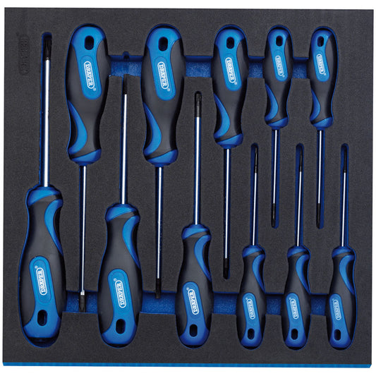 Draper TX-STAR® ; Security Soft Grip Screwdriver Set in 1/2 Drawer EVA Insert Tray (11 Piece) DRA-63403