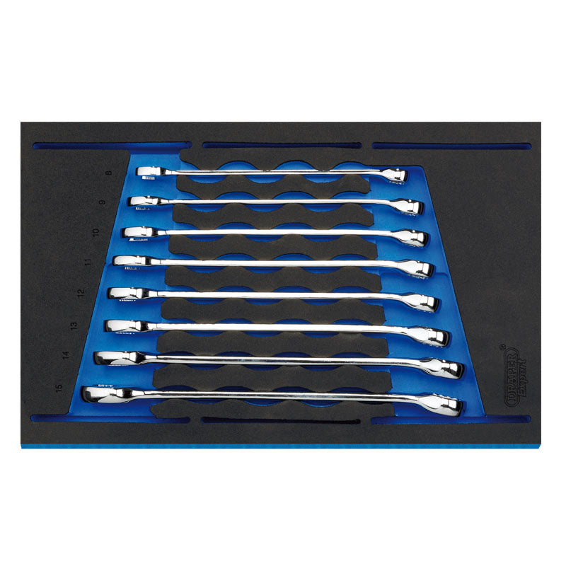 Draper Combination Spanner Set in 1/4" Drawer EVA Insert Tray (8 Piece) DRA-63522