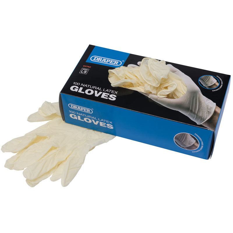 Draper Latex Gloves (Box of 100) DRA-63762