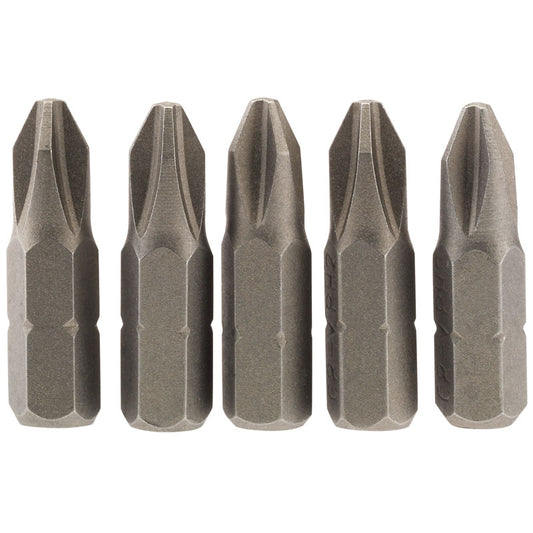 Draper Cross Slot Insert Bit, 1/4" Hex, 25mm Long, No.2 (Pack of 5) DRA-64018