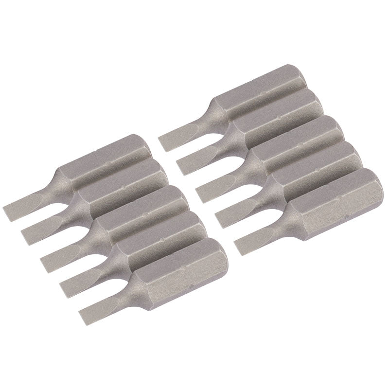 Draper Plain Slot Insert Bit, 3mm, 1/4" Hex, 25mm Long (Pack of 10) DRA-64024