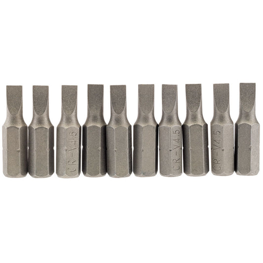 Draper Plain Slot Insert Bit, 4.5mm, 1/4" Hex, 25mm Long (Pack of 10) DRA-64027