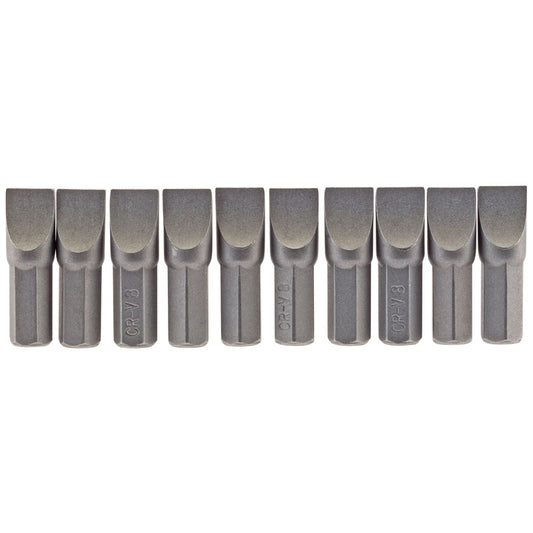 Draper Plain Slot Insert Bit, 8mm, 1/4" Hex, 25mm Long (Pack of 10) DRA-64046