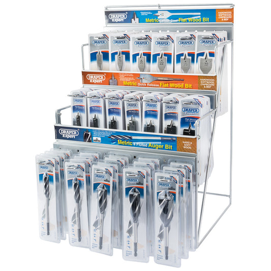 Draper Assorted Metric Auger and Flat Wood Bit Merchandiser (123 Piece) DRA-64050
