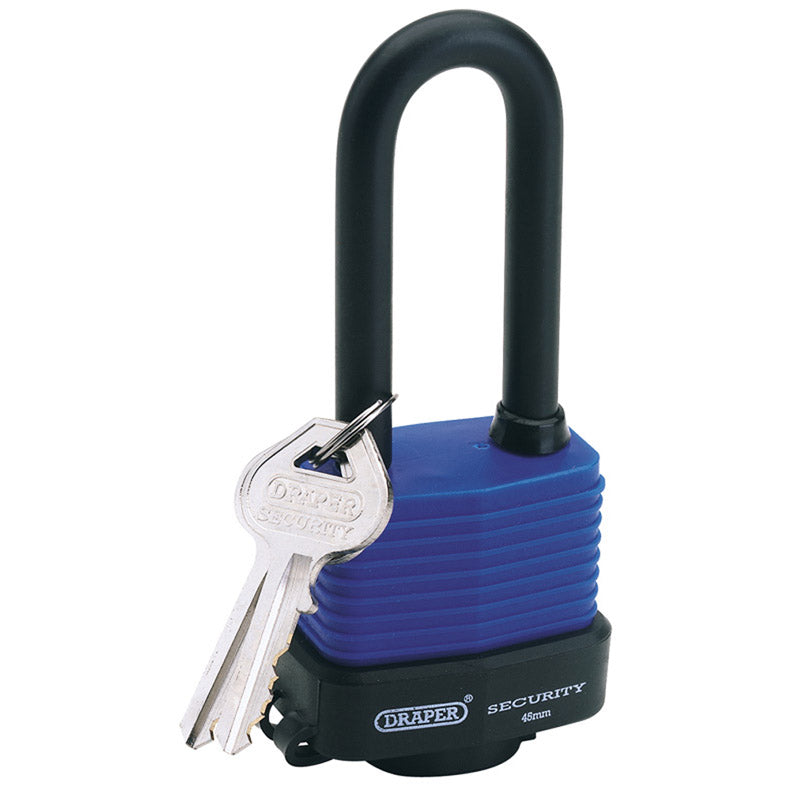Draper Laminated Steel Padlock with Extra Long Shackle, 45mm DRA-64177