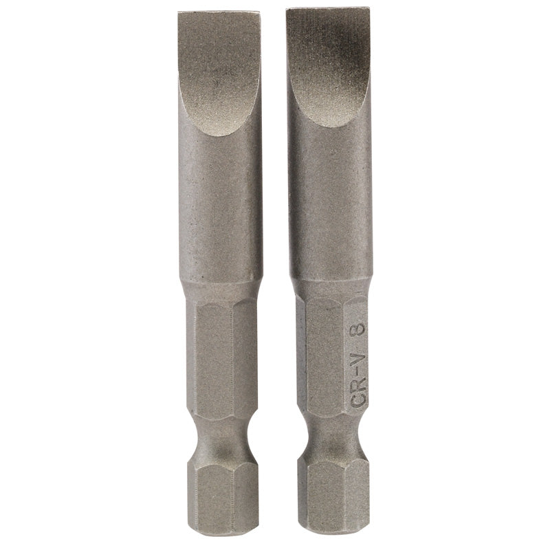 Draper Plain Slot Insert Bit, 8mm, 1/4" Hex, 50mm Long (Pack of 2) DRA-64226