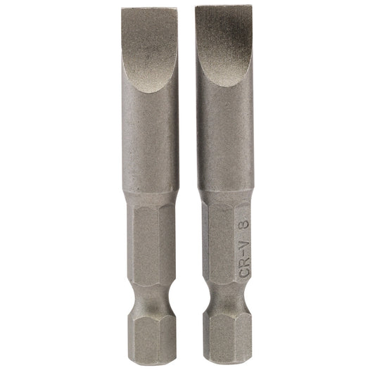Draper Plain Slot Insert Bit, 8mm, 1/4" Hex, 50mm Long (Pack of 2) DRA-64226