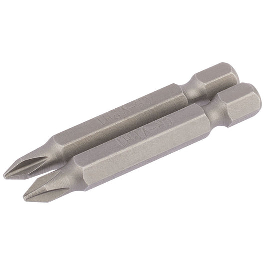 Draper Cross Slot Insert Bit, 1/4" Hex, 50mm Long, No.1 (Pack of 2) DRA-64232
