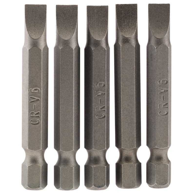 Draper Plain Slot Insert Bit, 6mm, 1/4" Hex, 50mm Long (Pack of 5) DRA-64273