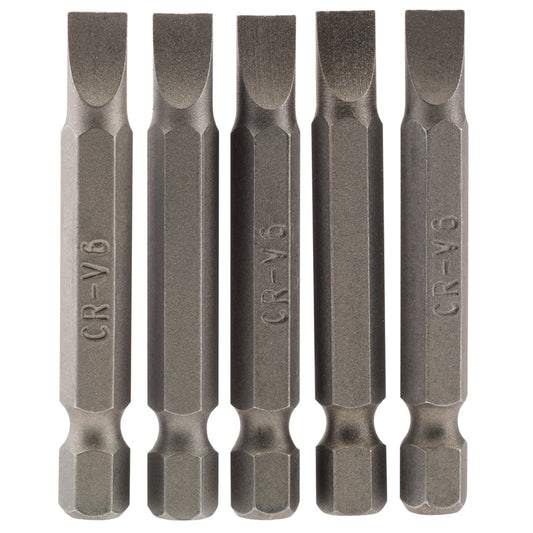 Draper Plain Slot Insert Bit, 6mm, 1/4" Hex, 50mm Long (Pack of 5) DRA-64273
