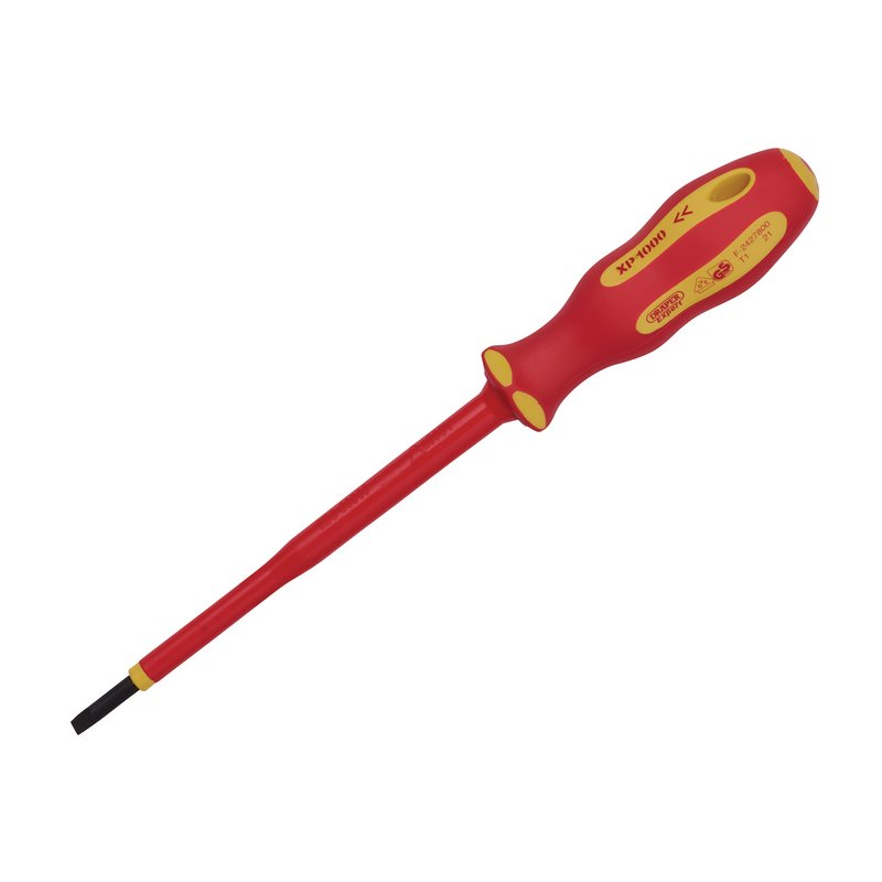Draper XP1000 VDE Plain Slot Screwdriver, 3.5 x 100mm DRA-64413