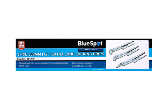 BlueSpot 3 PCE 300mm (12") Extra Long Locking Grips 06522