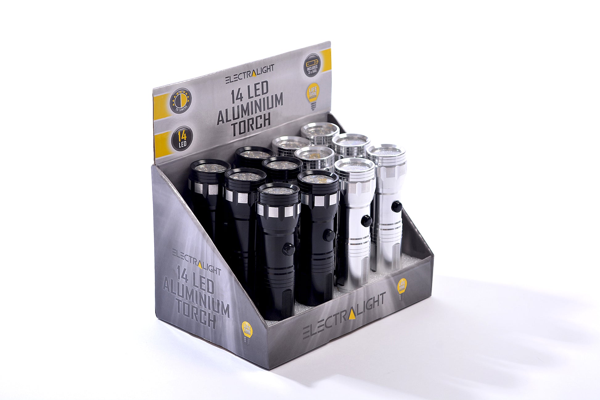 Electralight 14 LED Aluminium Torch With Batteries 65248