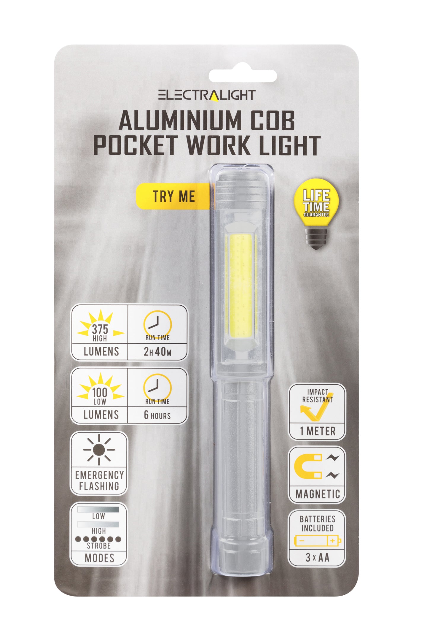 Electralight Aluminium COB Pocket Work Light (375/100 Lumens) 65313