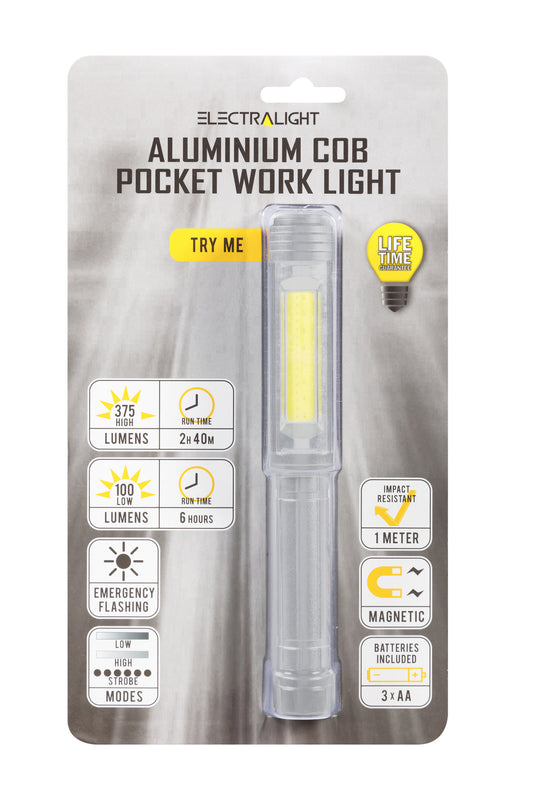 Electralight Aluminium COB Pocket Work Light (375/100 Lumens) 65313