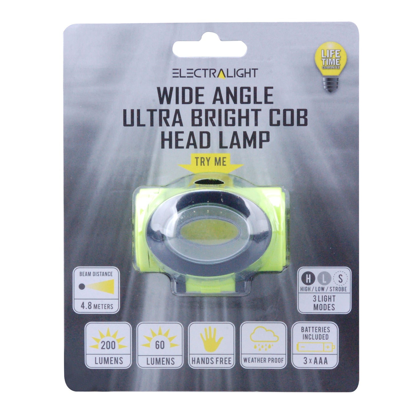 Electralight Wide Angle Ultra Bright COB Head Lamp (200 Lumens) 65315