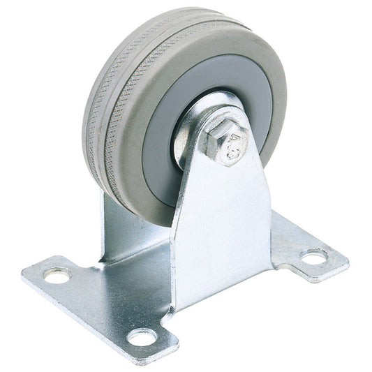 Draper Fixed Plate Fixing Rubber Castor, 50mm Diameter, S.W.L. 50kg DRA-65472