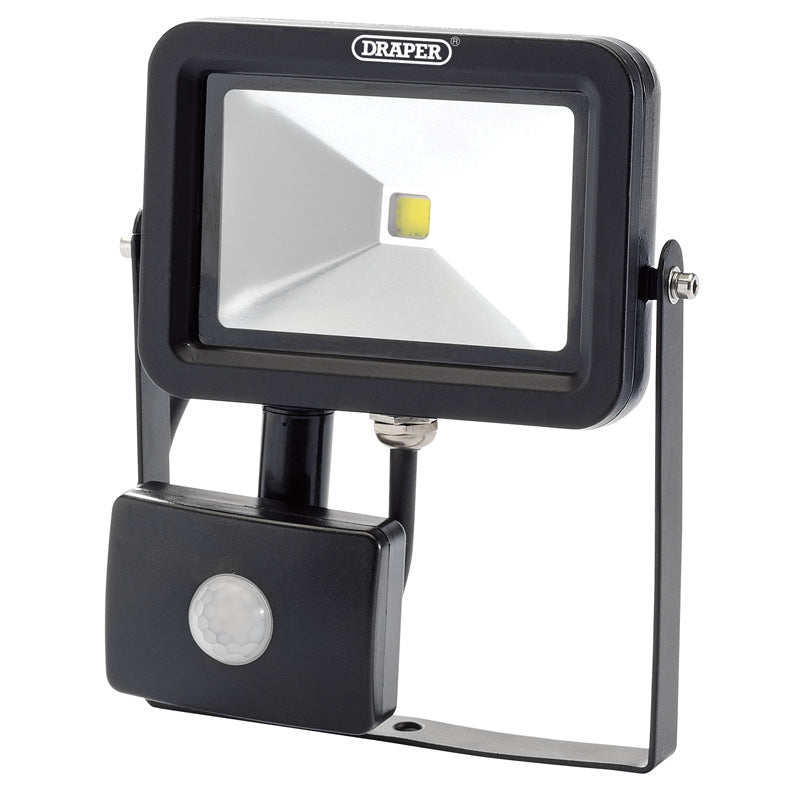 Draper COB LED Slimline Wall Mounted Floodlight with PIR Sensor, 10W, 700 Lumens DRA-66036