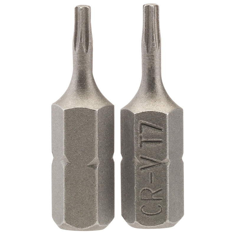 Draper TX-STAR® ; Insert Bit, 1/4" Hex, 25mm Long, T7 (Pack of 2) DRA-66421