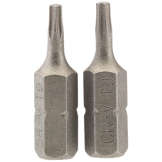 Draper TX-STAR® ; Insert Bit, 1/4" Hex, 25mm Long, T9 (Pack of 2) DRA-66427