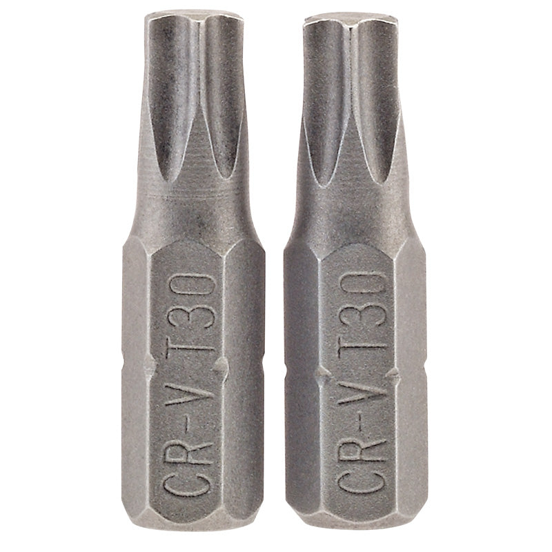 Draper TX-STAR® ; Insert Bit, 1/4" Hex, 25mm Long, T30 (Pack of 2) DRA-66435