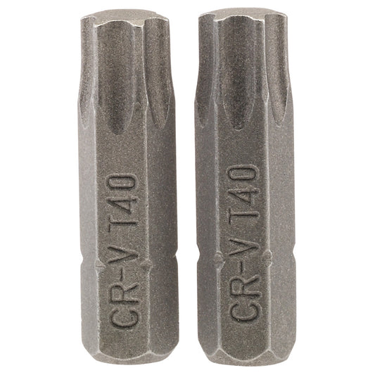 Draper TX-STAR® ; Insert Bit, 1/4" Hex, 25mm Long, T40 (Pack of 2) DRA-66437