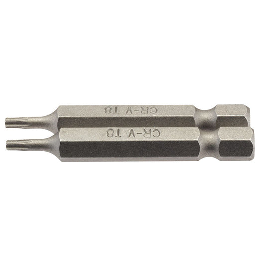 Draper TX-STAR® ; Insert Bit, 1/4" Hex, 50mm Long, T8 (Pack of 2) DRA-66484