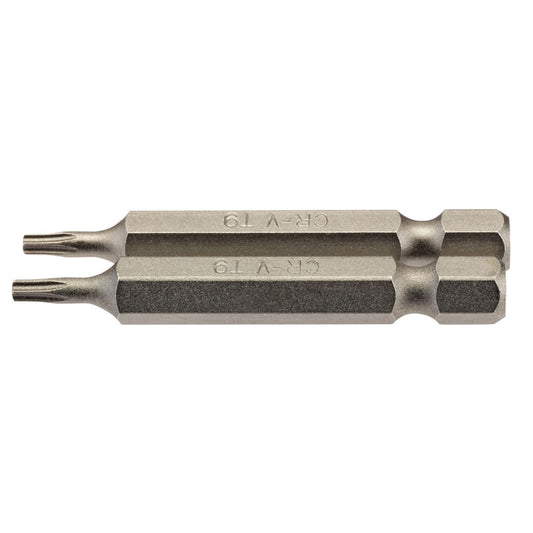 Draper TX-STAR® ; Insert Bit, 1/4" Hex, 50mm Long, T9 (Pack of 2) DRA-66485