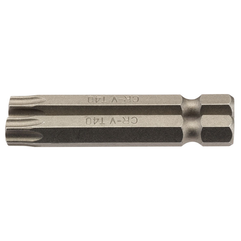 Draper TX-STAR® ; Insert Bit, 1/4" Hex, 50mm Long, T40 (Pack of 2) DRA-66624