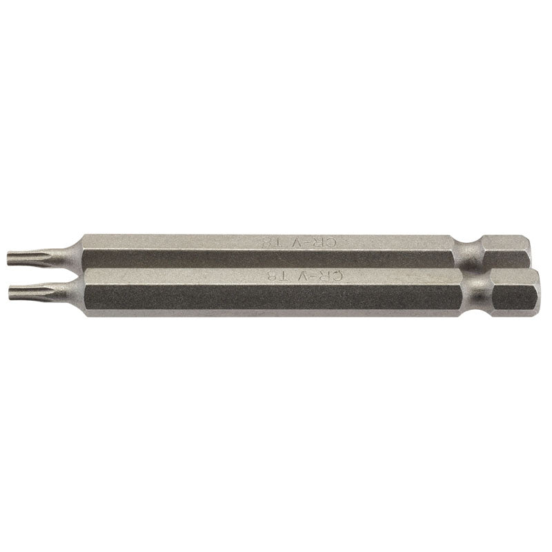 Draper TX-STAR® ; Insert Bit, 1/4" Hex, 75mm Long, T8 (Pack of 2) DRA-66830