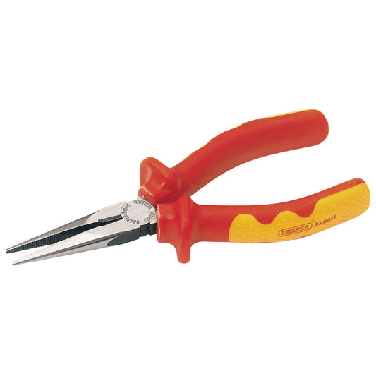 Draper VDE Approved Fully Insulated Long Nose Pliers, 160mm DRA-69174