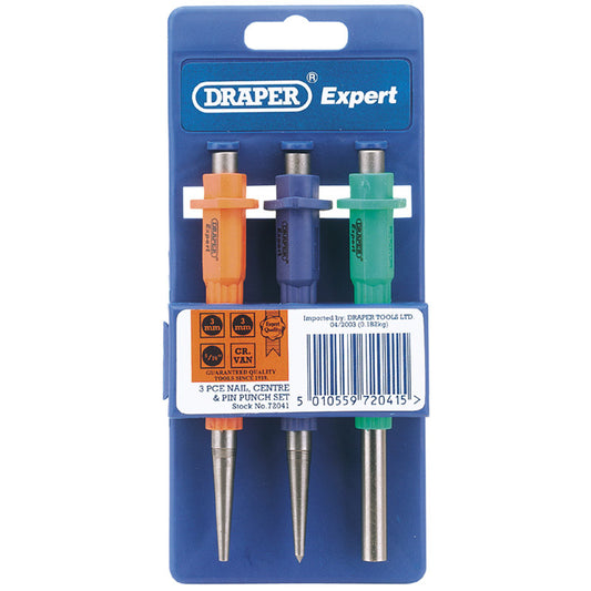 Draper Nailset, Centre Punch and Pin Punch Set (3 Piece) DRA-72041