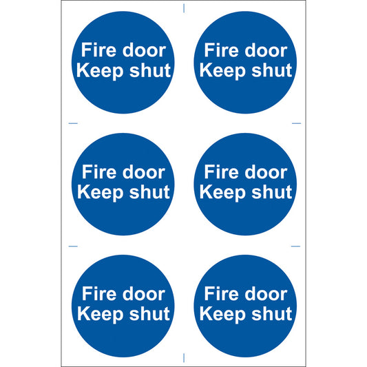 Draper Fire Door Keep Shut' Mandatory Sign (Pack of 6) DRA-72112