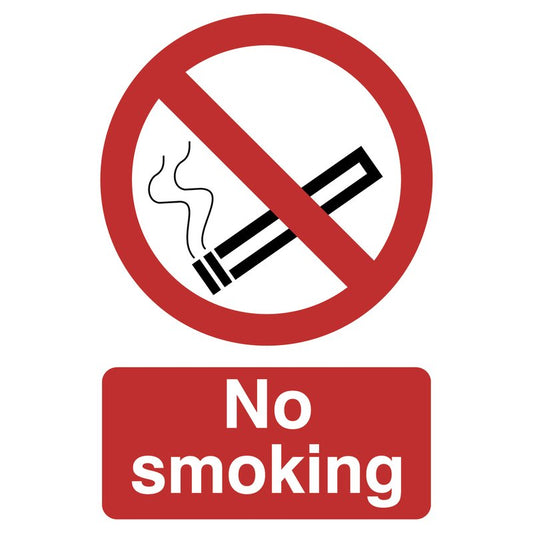 Draper No Smoking' Prohibition Sign, 200 x 300mm DRA-72165