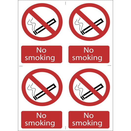 Draper No Smoking' Prohibition Sign (Pack of 4) DRA-72166